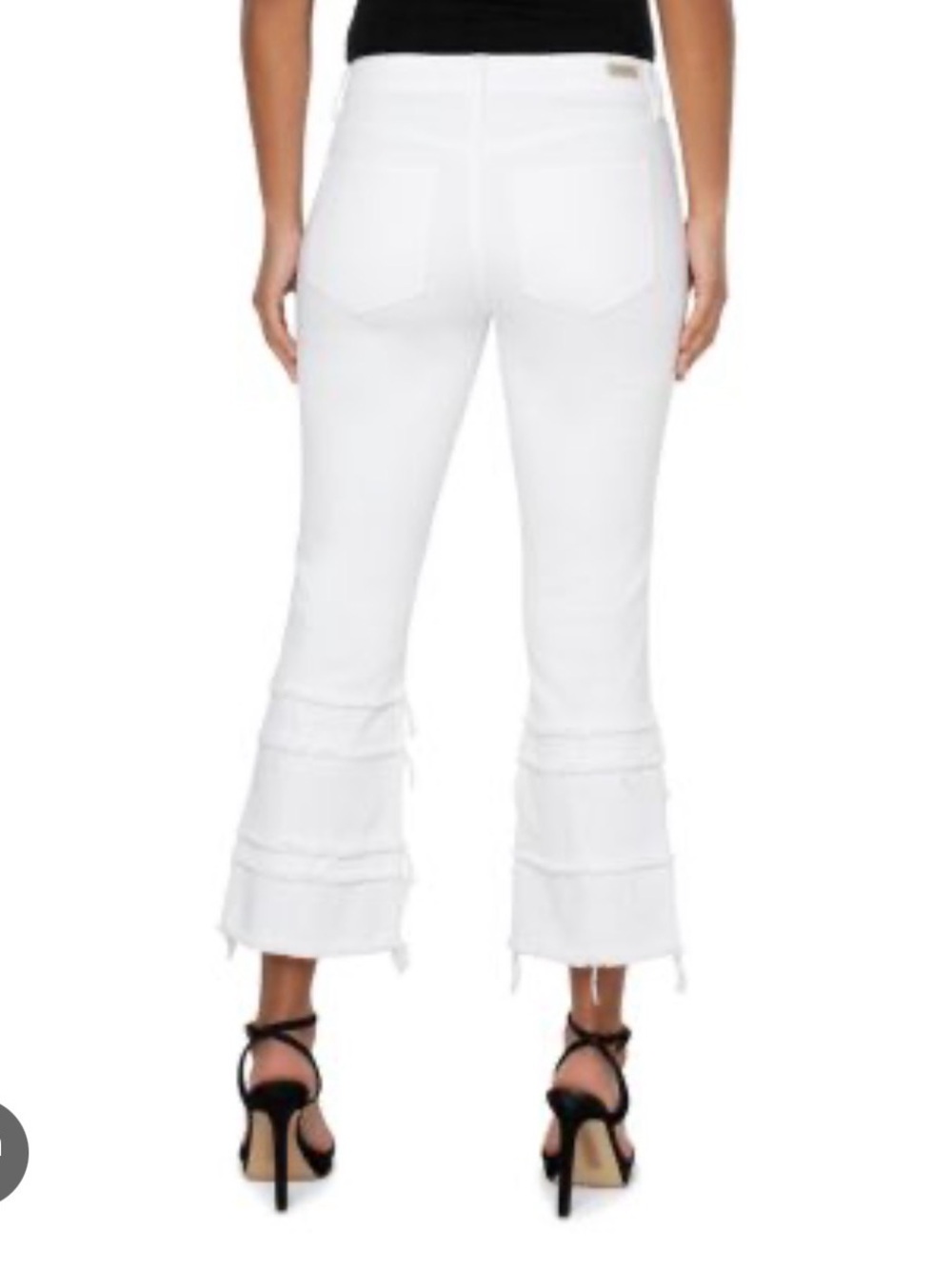 Liverpool - Hannah Cropped Flare Jeans with Frayed Tiered Hem - Picture 3 of 7